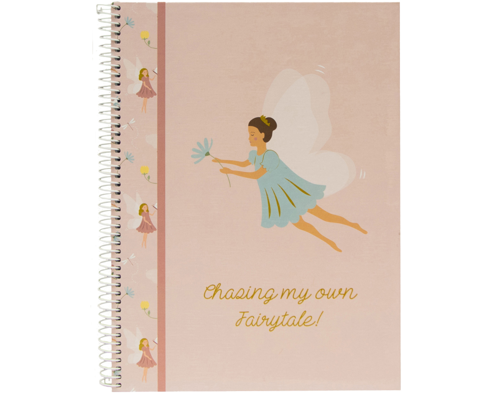 ANCOR Spiralbuch Hardcover A5 128826 Fairies Rose, kariert 80 Blatt
