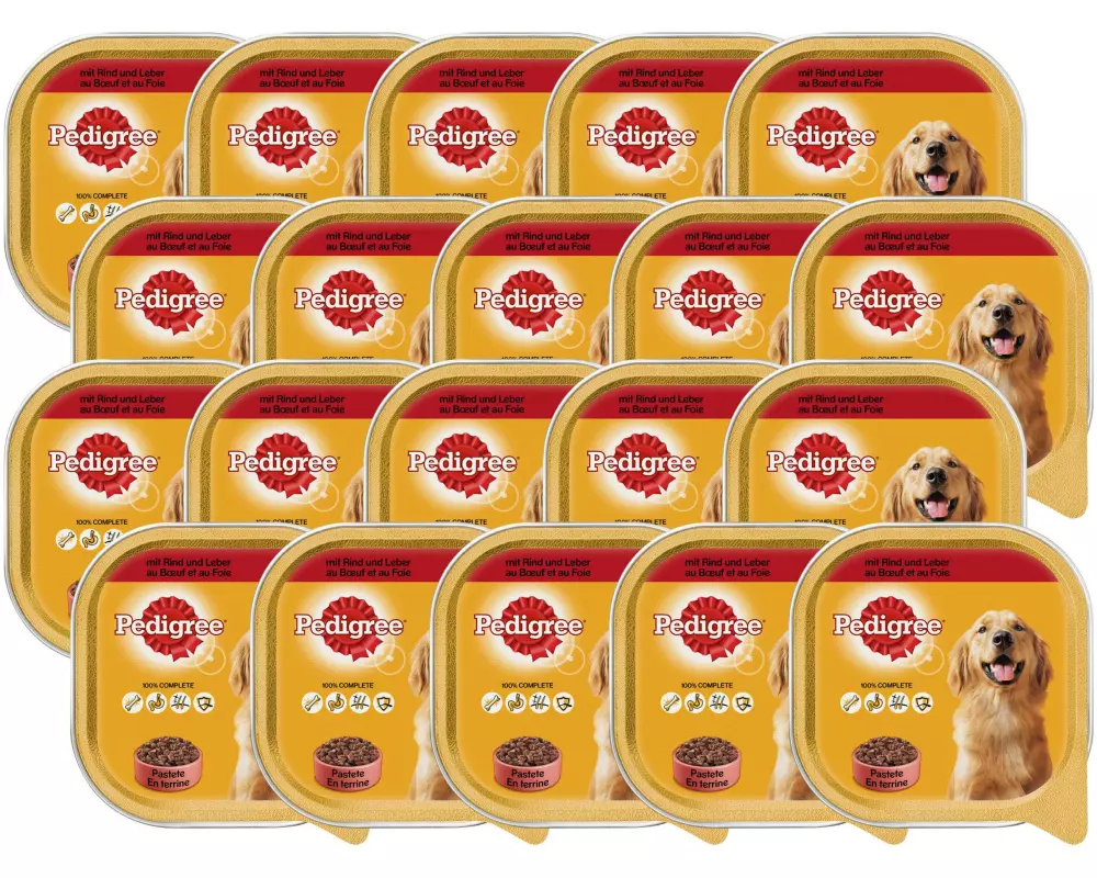 Pedigree Nassfutter Adult mit Rind, 20 x 300 g