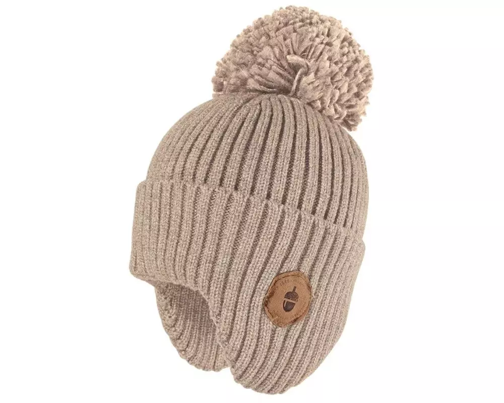 maximo Wintermütze Pompon hellbraunmeliert Gr. 49/51