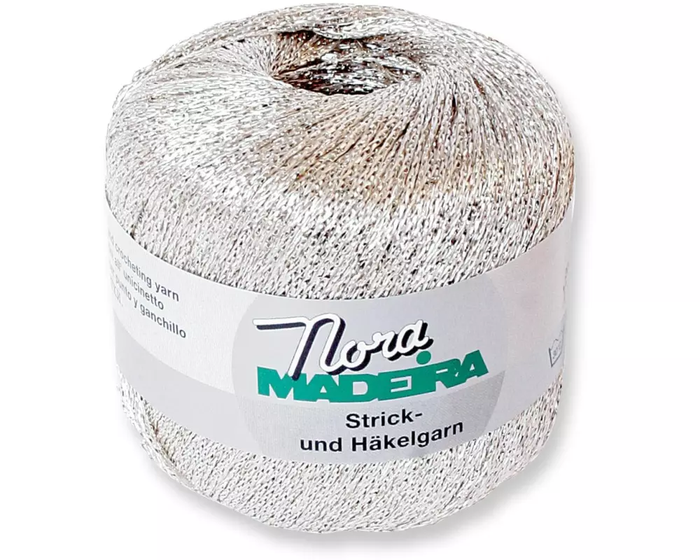 Madeira Näh- und Stickgarn Nora 25 g Weiss/Silber
