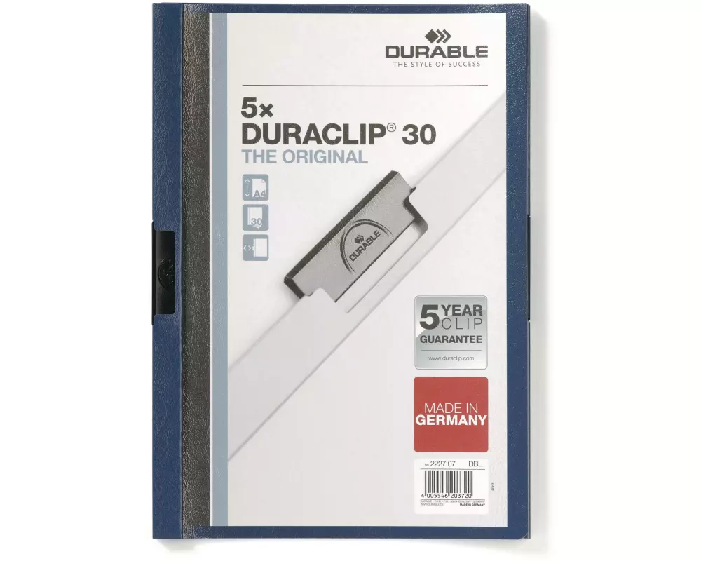 DURABLE Klemmhefter Duraclip 30 A4 5 x Blau