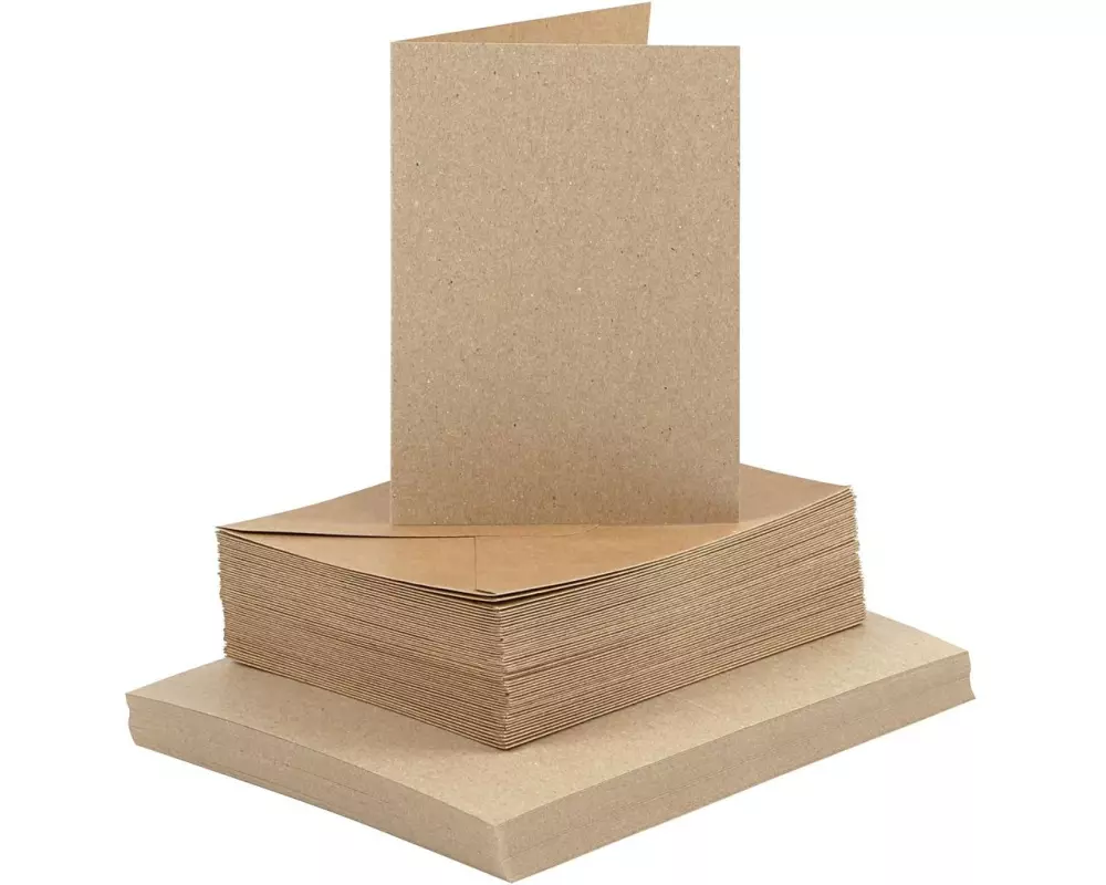 Creativ Company Blankokarte und Couvert 10.5 x 15 cm, 50 Stück, Braun