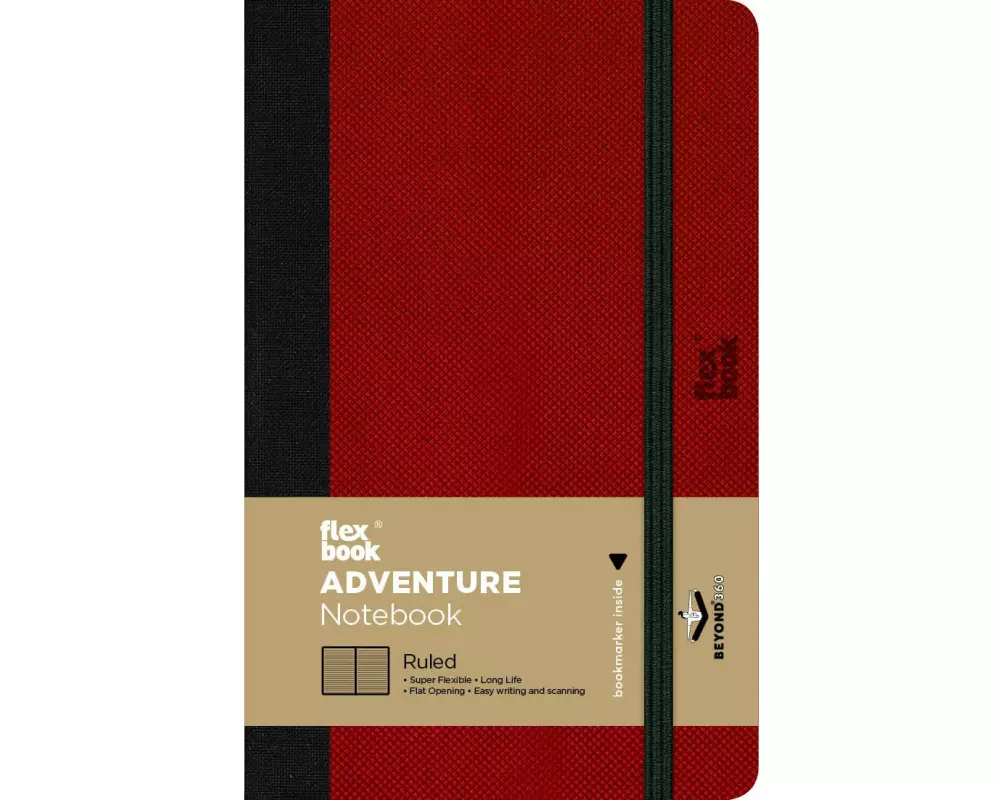 Flexbook Adventure Notebook 9 x 14 cm, Liniert, Red