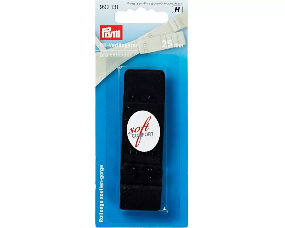 Prym BH-Verlängerung 25 mm, zum Einhaken, Schwarz