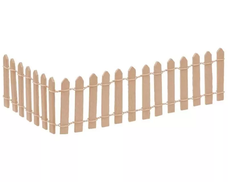 HobbyFun Mini-Utensilien Garten Zaun 25 x 5 cm, Natur