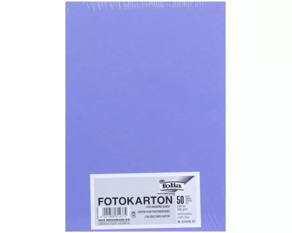 Folia Fotokarton A4, 300 g/m², 50 Blatt, Veilchenblau