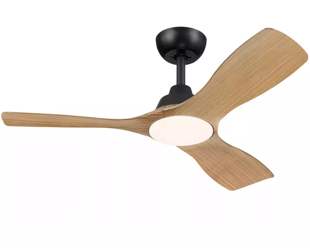 Philips LED-Deckenventilator Olas 30W, Schwarz / Holz