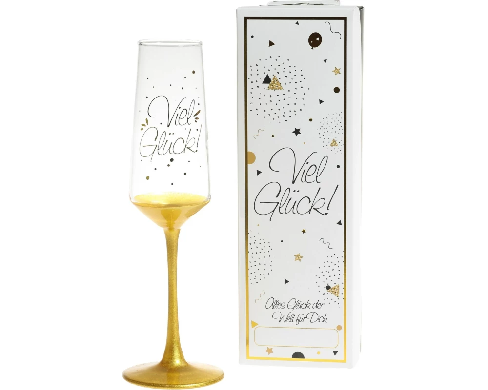 Trendcompany Sektglas Viel Glück