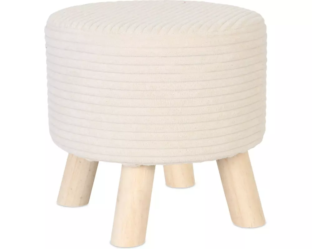 relaxdays Hocker Cord 30 x 30 cm Beige