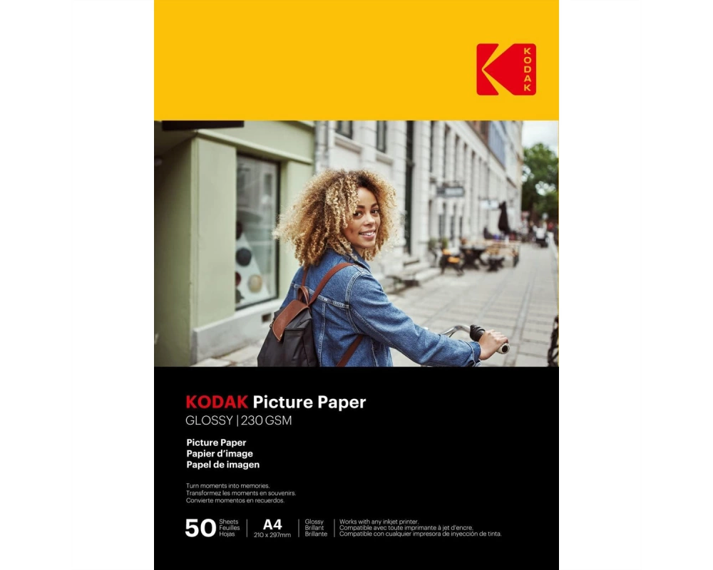 Kodak Fotopapier - 50 Blatt A4, 230g/qm, 21cm x 29.7cm, Hochlglanz
