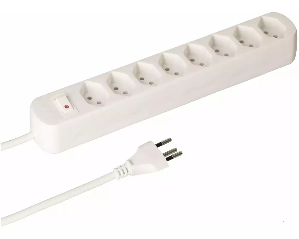 Max Hauri Steckdosenleiste Basic Line 8x Typ 13 Weiss