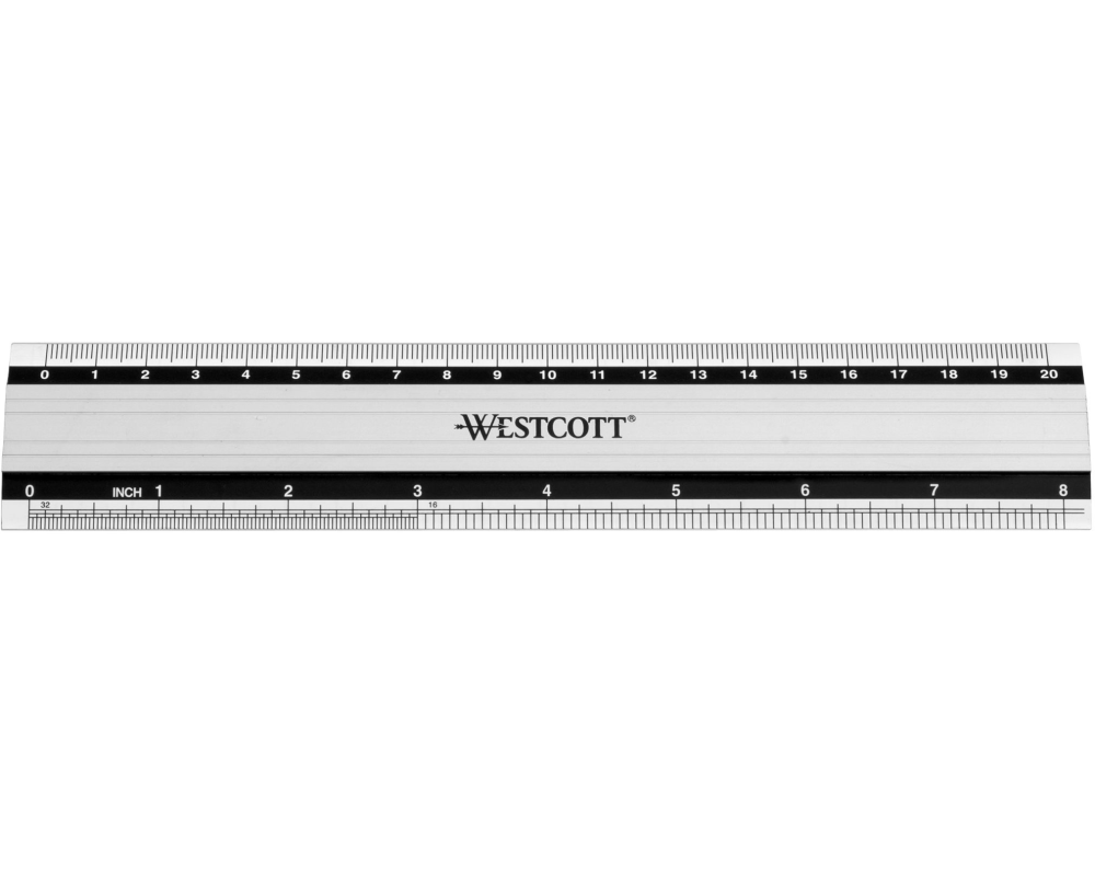 WESTCOTT Aluminium Lineal E-1019000 cm/inch Skala