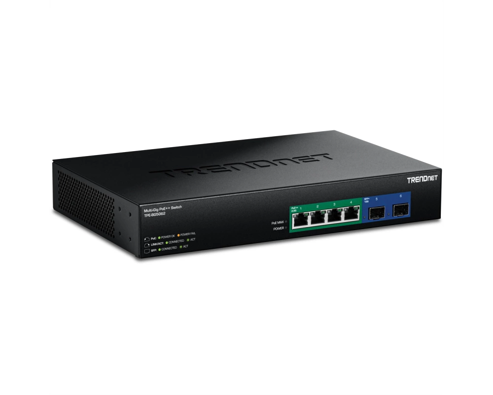 TRENDnet TPE-BG5062 6-Port Switch 240W 2.5G GaN Power PoE++ mit 10G SFP+ Port