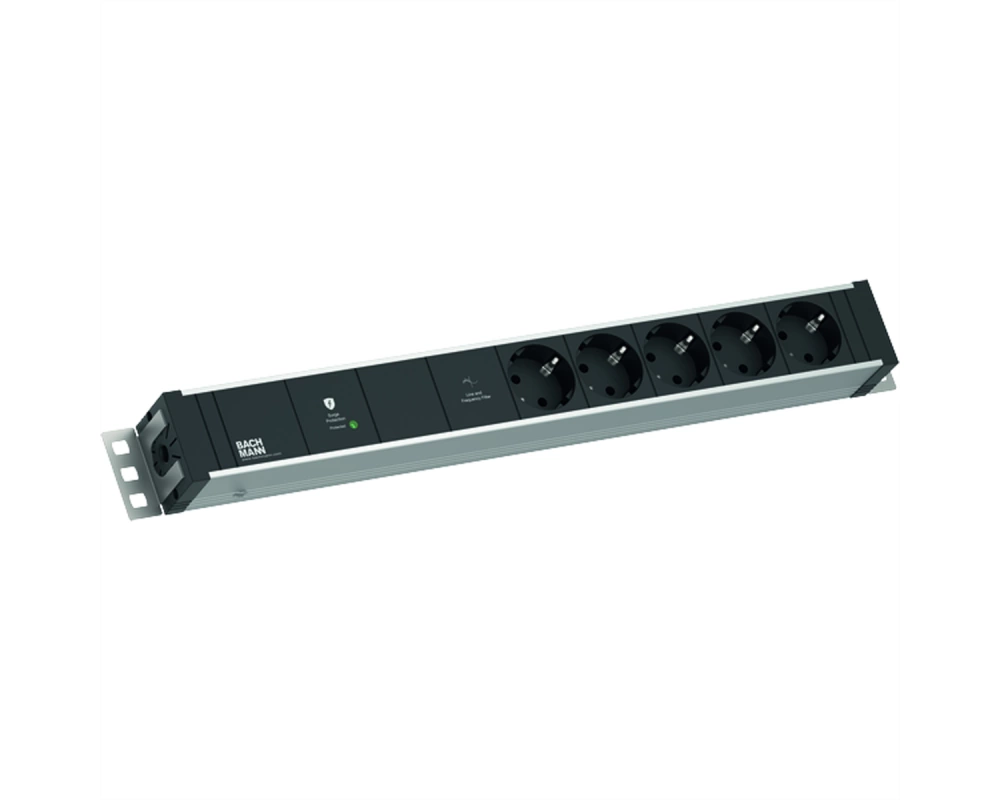 BACHMANN 19" 1,5HE 5xCEE7/3 1xGVS-Plus 2,0m CEE7/7