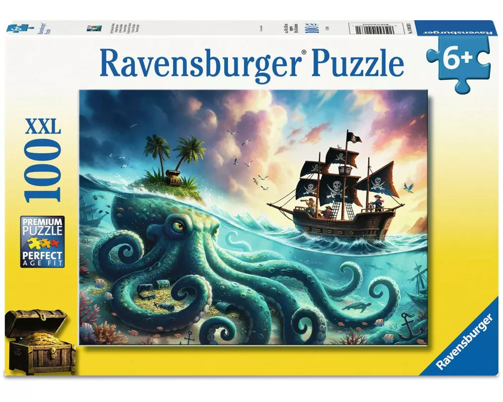 Ravensburger Kinderpuzzle Der Schatz des Kraken 100 XXL Teile