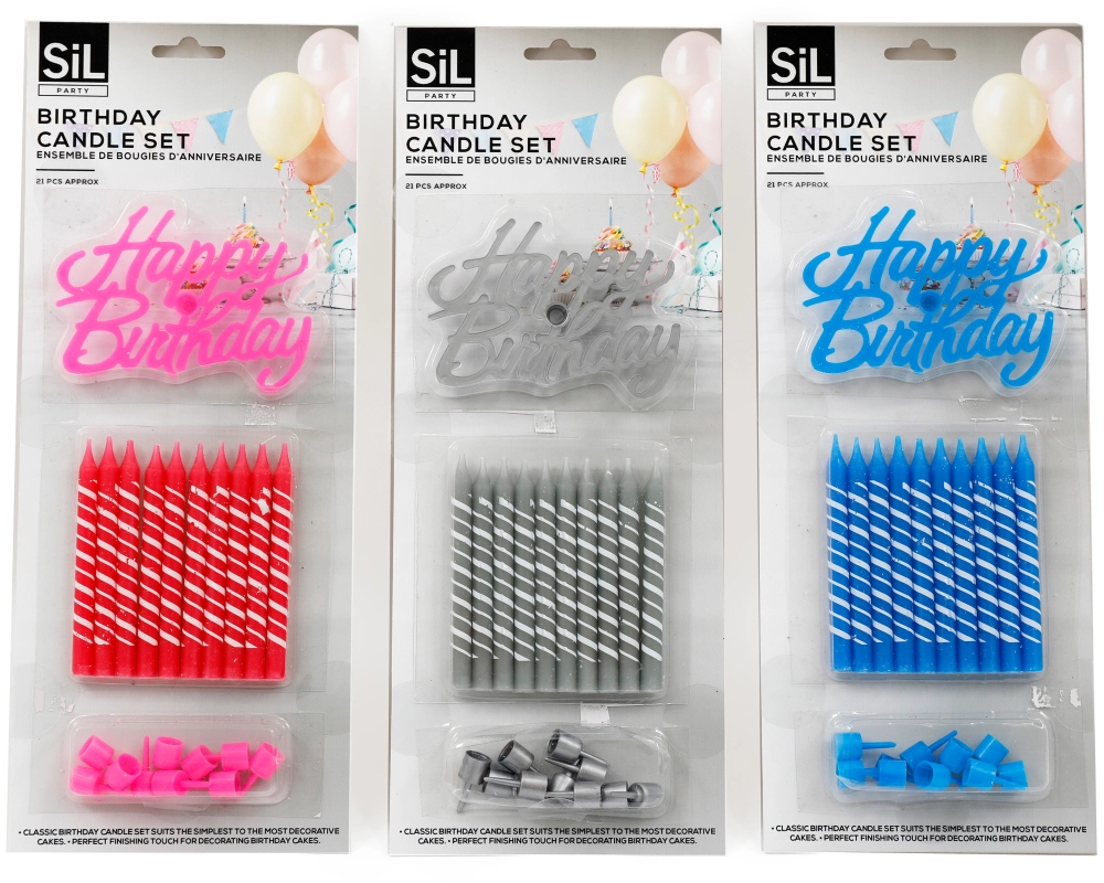 ROOST Kerzenset PT0254 Happy Birthday, assortiert