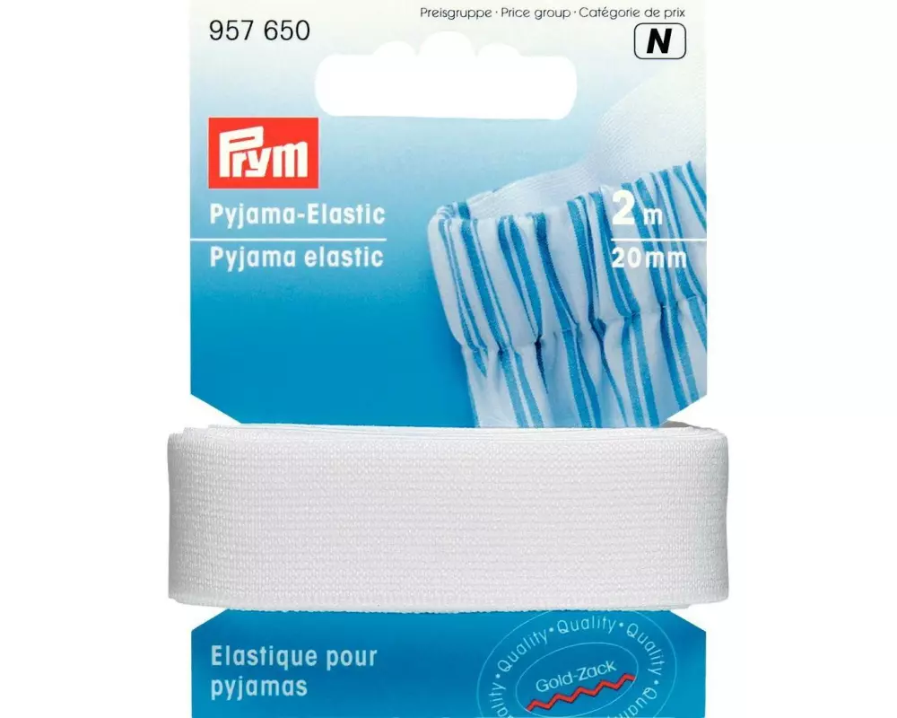 Prym Elastikband für Pijamas, 2 m Weiss