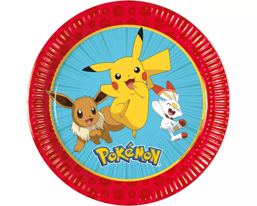We fiesta Party Einwegteller Pokémon 20 cm, 8 Stück