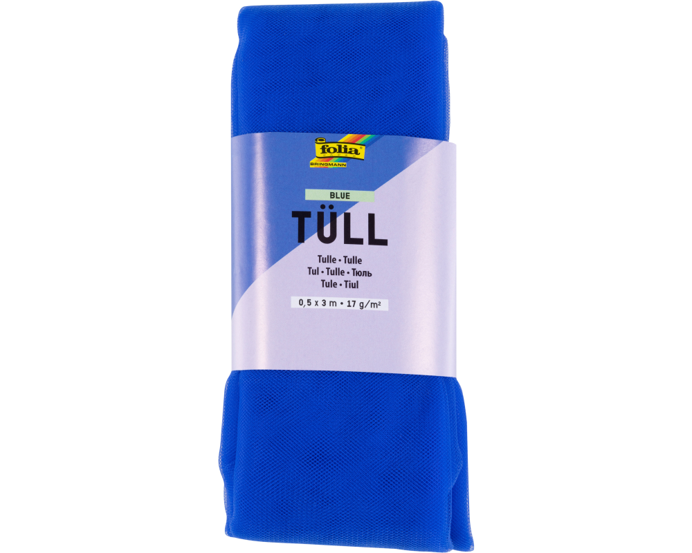 FOLIA Tüll-Stoff 3mx50cm 8036 blau