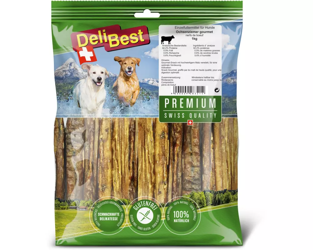 DeliBest Kaustange Premium Ochsenziemer, 1 kg
