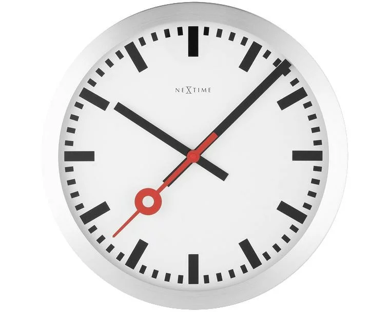 NeXtime Wanduhr Station Ø 35 cm Weiss