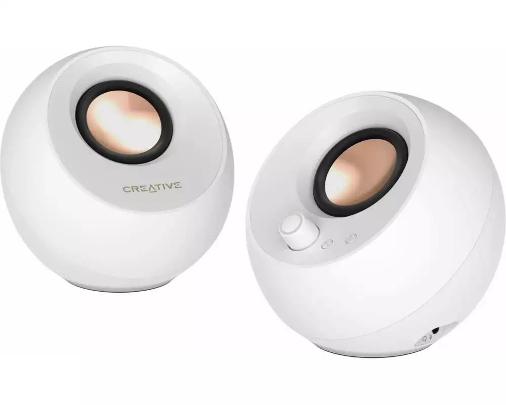 CREATIVE PC-Lautsprecher Pebble Pro weiss