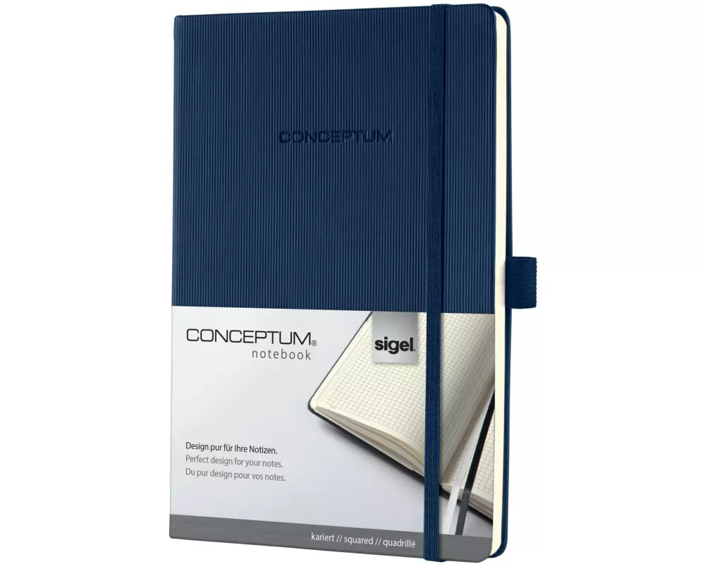 Sigel Notizbuch Conceptum A5, Kariert, Blau