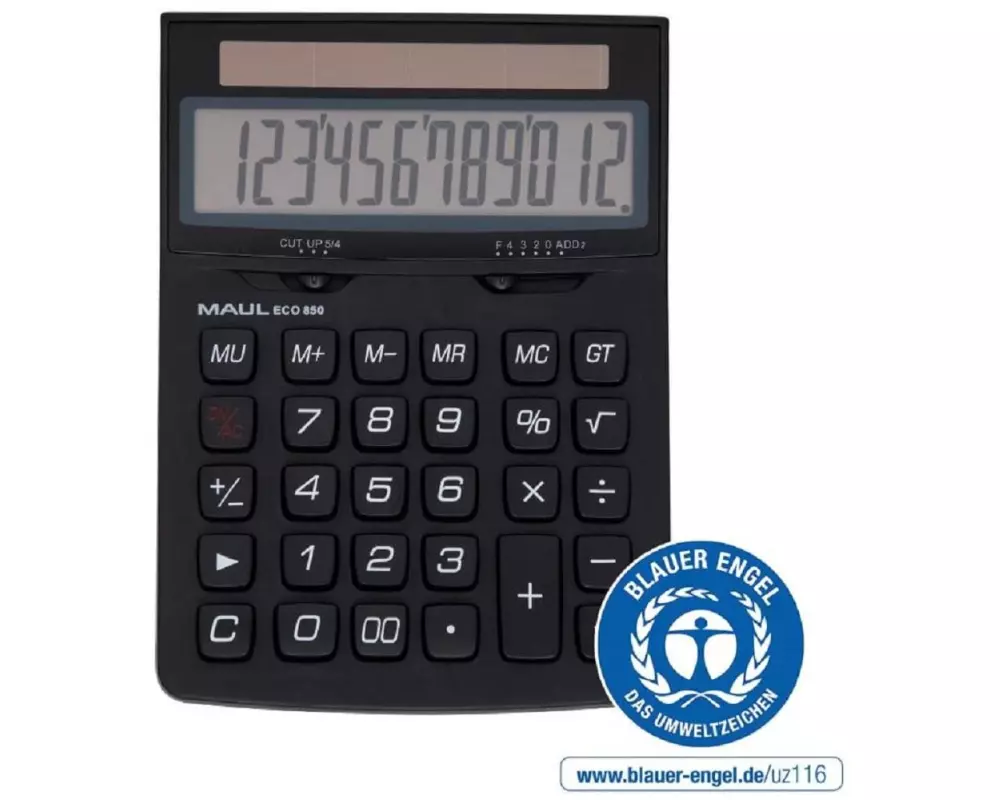 Maul Taschenrechner ECO 850, 12 Stellen, Schwarz