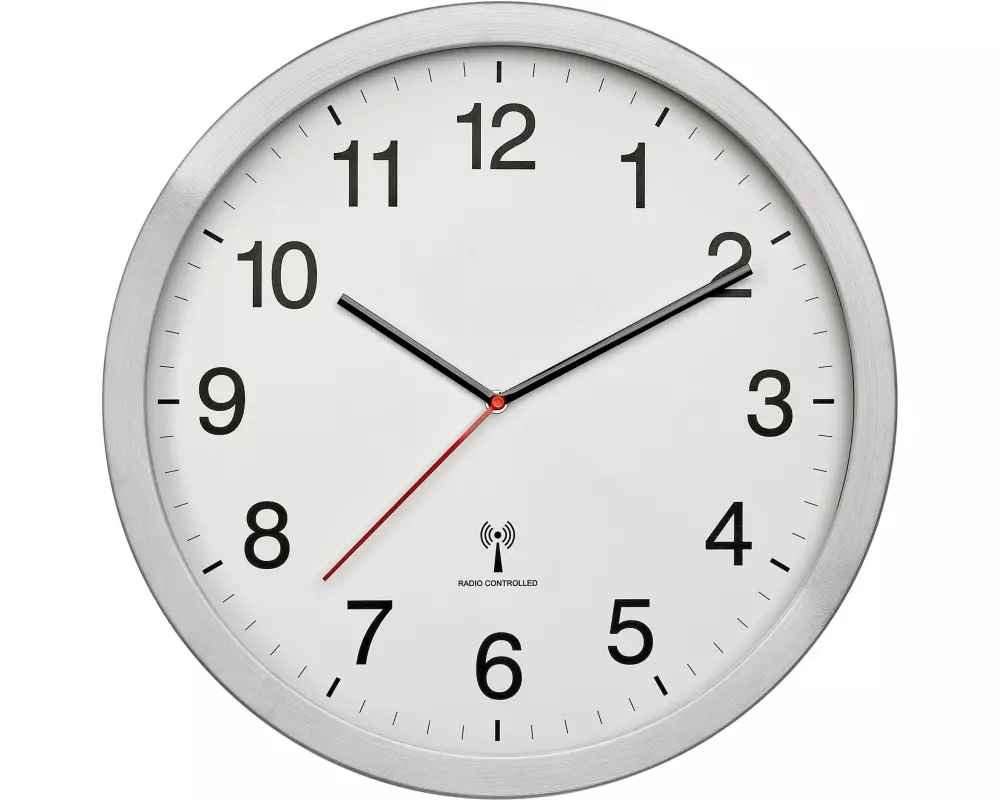 TFA Dostmann Funk-Wanduhr XL Weiss