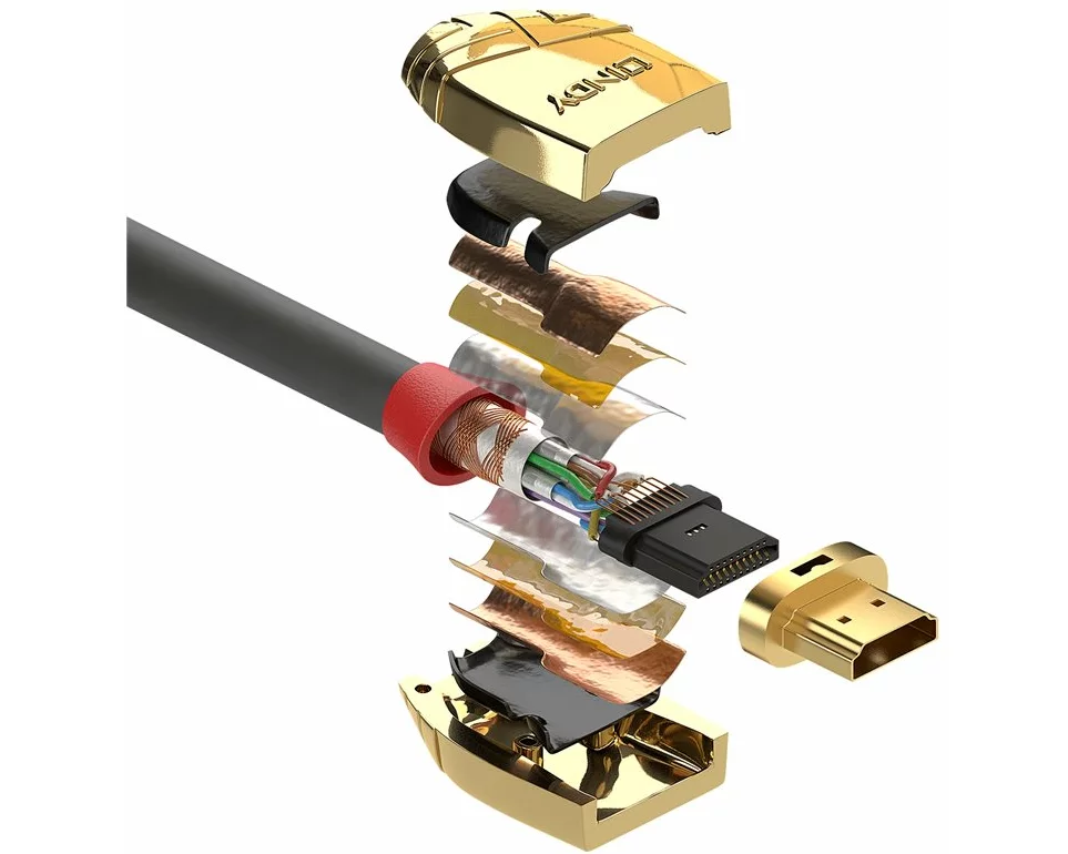 LINDY GOLD Video Cable, HDMI 2.0, HDMI-HDMI M-M, 15m, grey