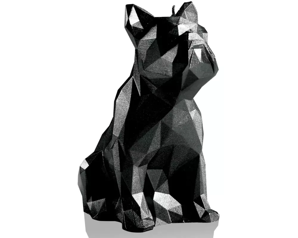 Candellana Kerze Bulldogge Schwarz metallic