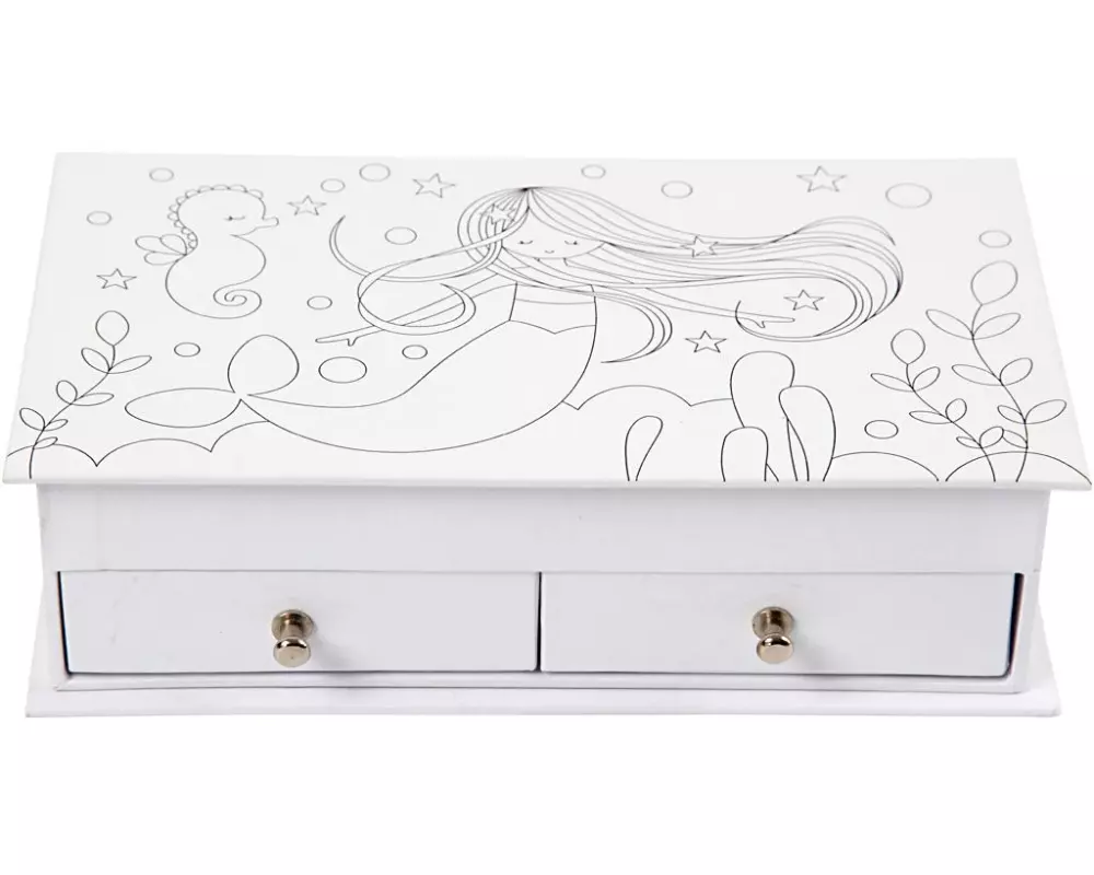 Creativ Company Papp-Schachtel Meerjungfrau 1 Stück, Weiss