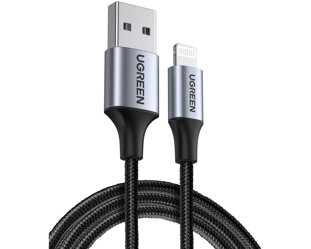 UGREEN Cable USB-A-Lightning 60156 1m,2.4A Max,Black