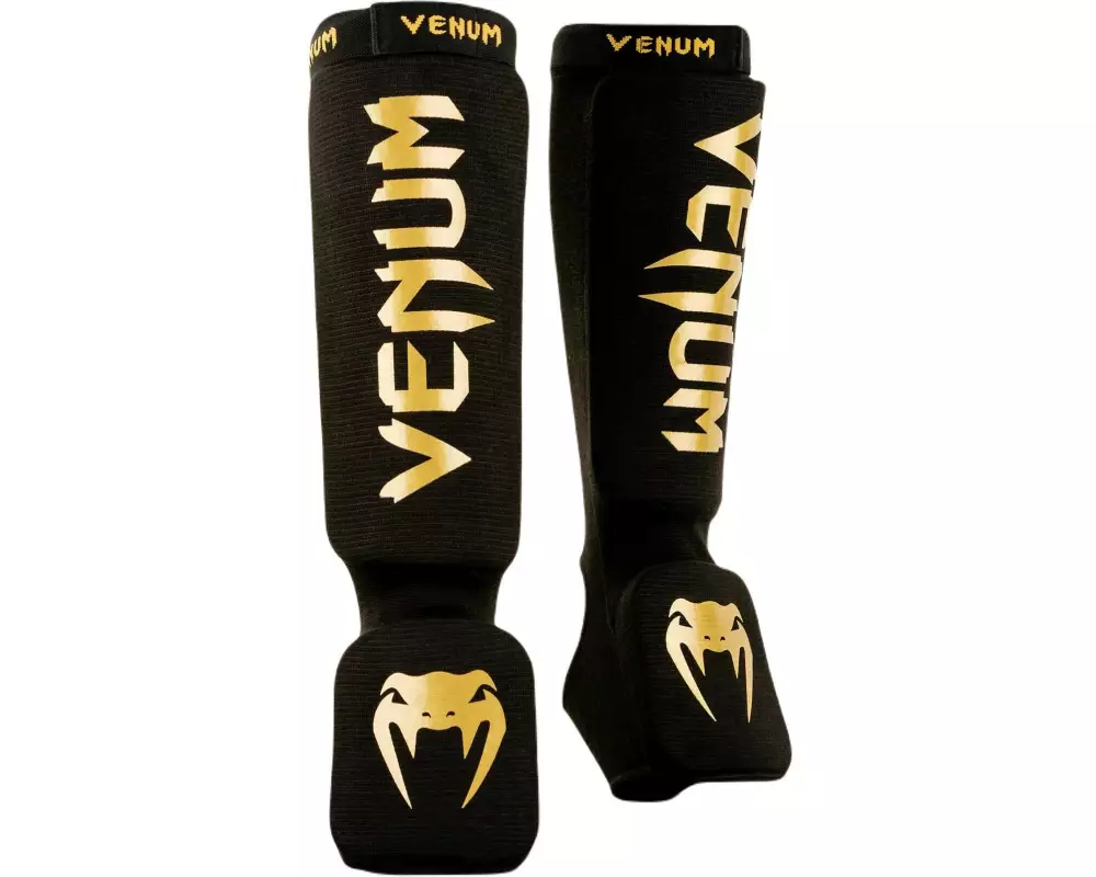 Venum Kontact Shin Guards Gold/Schwarz, XS