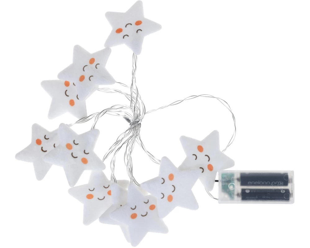 COCON Lichterkette Stoffsterne, 165 cm