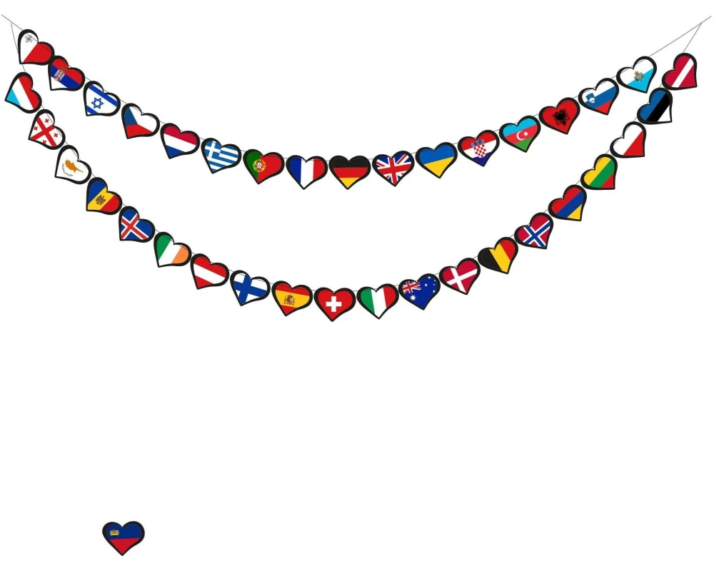 Braun + Company Girlande Flaggen 0.09 m, Mehrfarbig