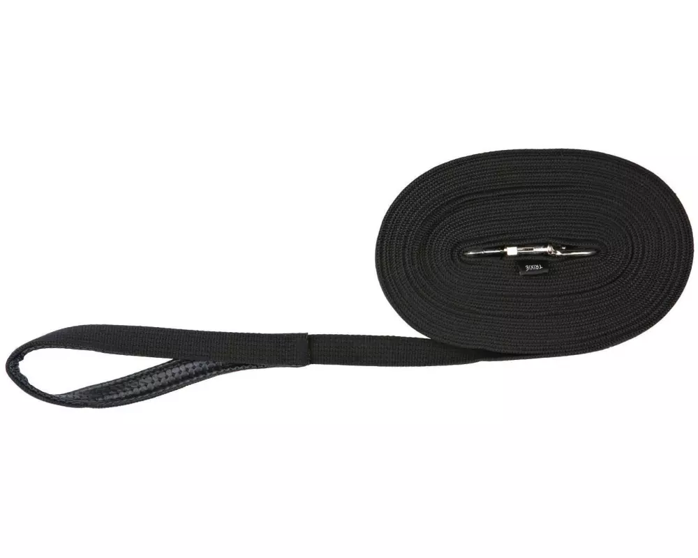 Trixie Schleppleine Gurtband 5 m / 20 mm, Schwarz