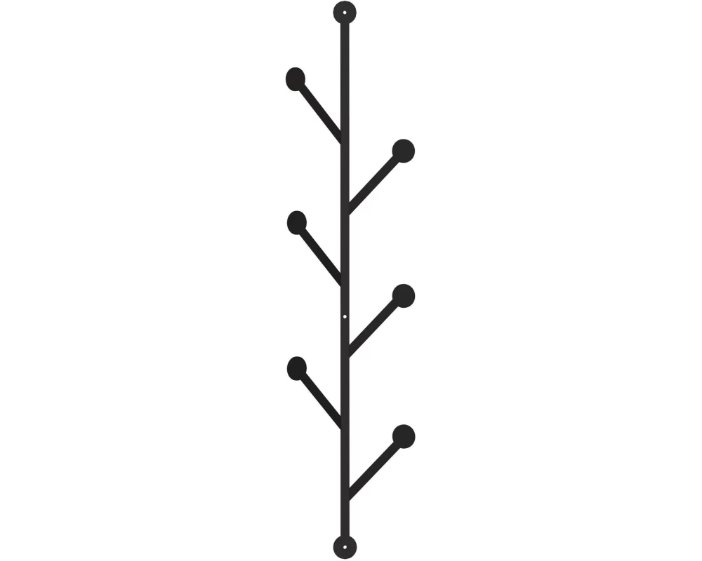 Woody Fashion Garderobenleiste 22 x 94 x 5 cm 6 Haken, Schwarz