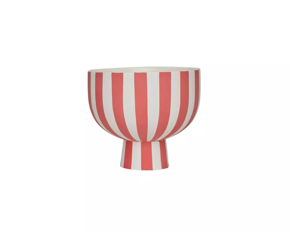OYOY Dekoschale Toppu Bowl Rot/Weiss