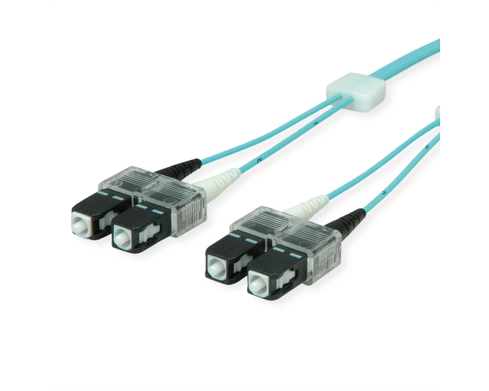 EasyLan LWL-LED-Patchkabel duplex 50/125µm OM3, SC/SC, türkis, 1 m