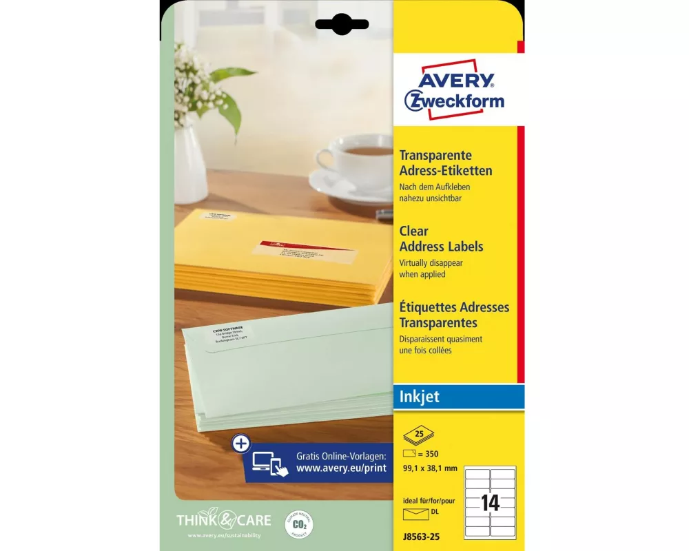 Avery Zweckform Adressetiketten 99.1 x 38.1 mm, 25 Blatt