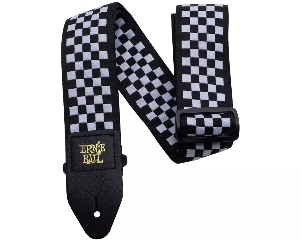 Ernie Ball Gitarrengurt Jacquard Black and White Checkered