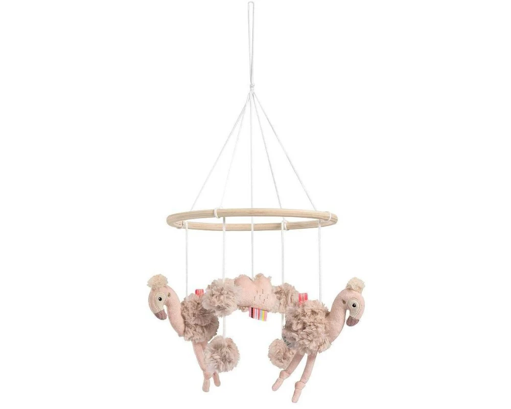 fehn Holz-Mobile Flamingo Rose