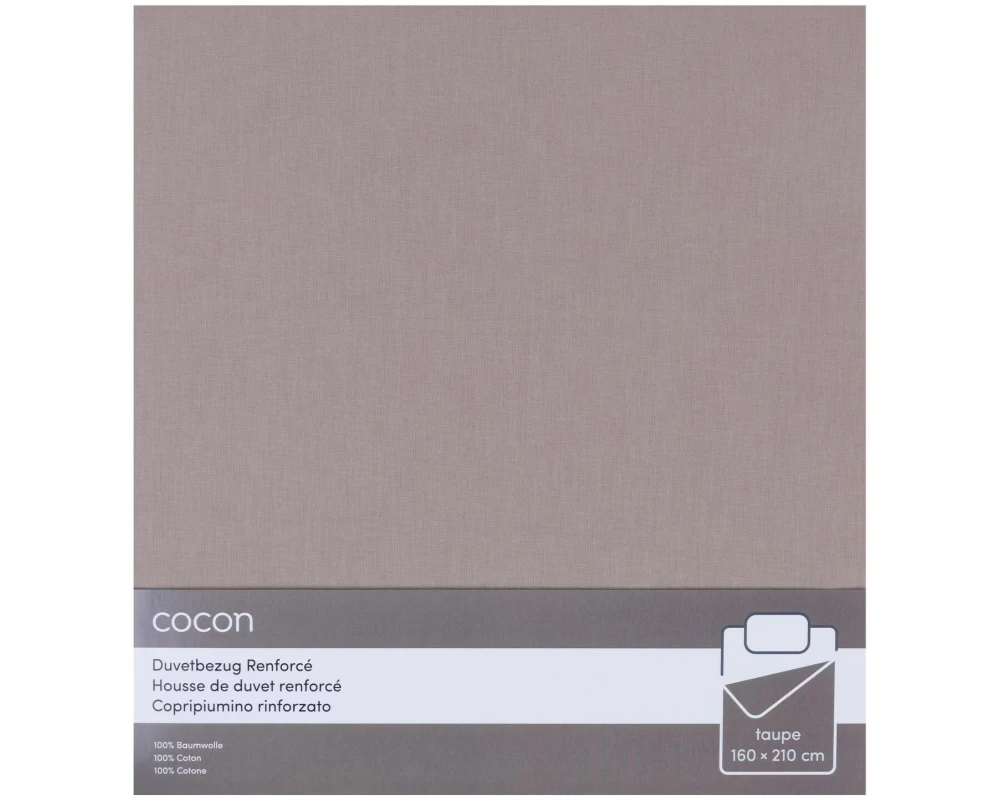 COCON Duvetbezug Renforcé 160 x 200 cm, Taupe