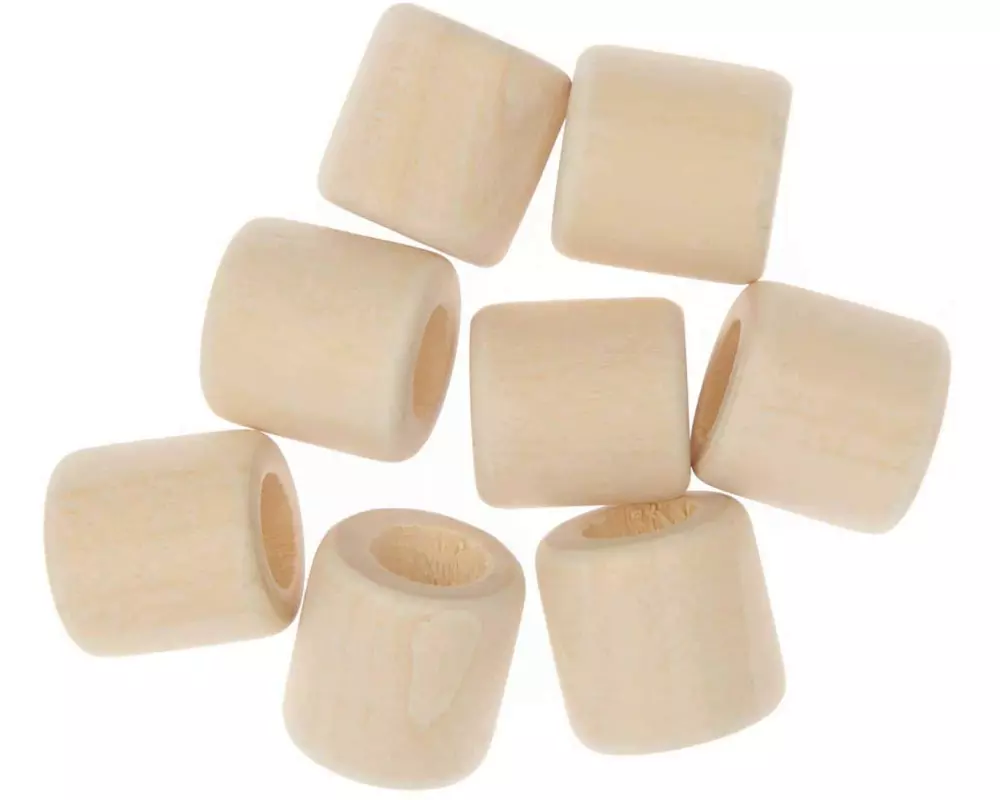 Rico Design Holzperlen Makramee Nature, 8 Stück