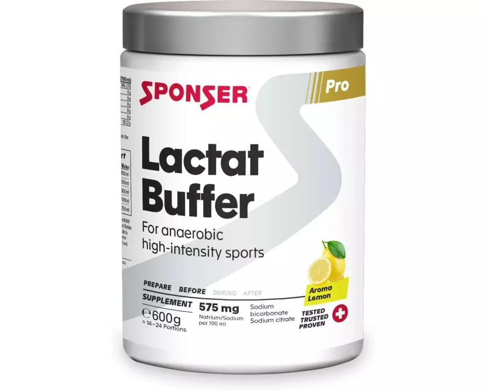 Sponser Pulver Lactat Buffer Lemon, 600 g