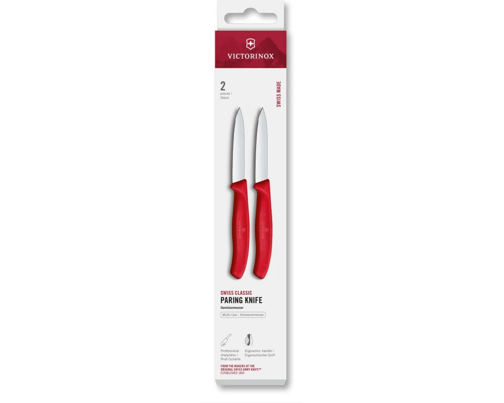 Victorinox Messer-Set Swiss Classic, 8 cm, Rot, 2 Stück