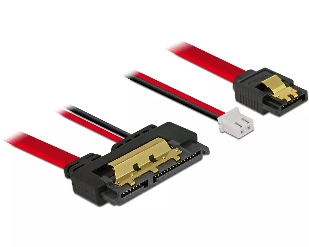 Delock SATA3-Kombikabel 2 Pin Strom, 10 cm