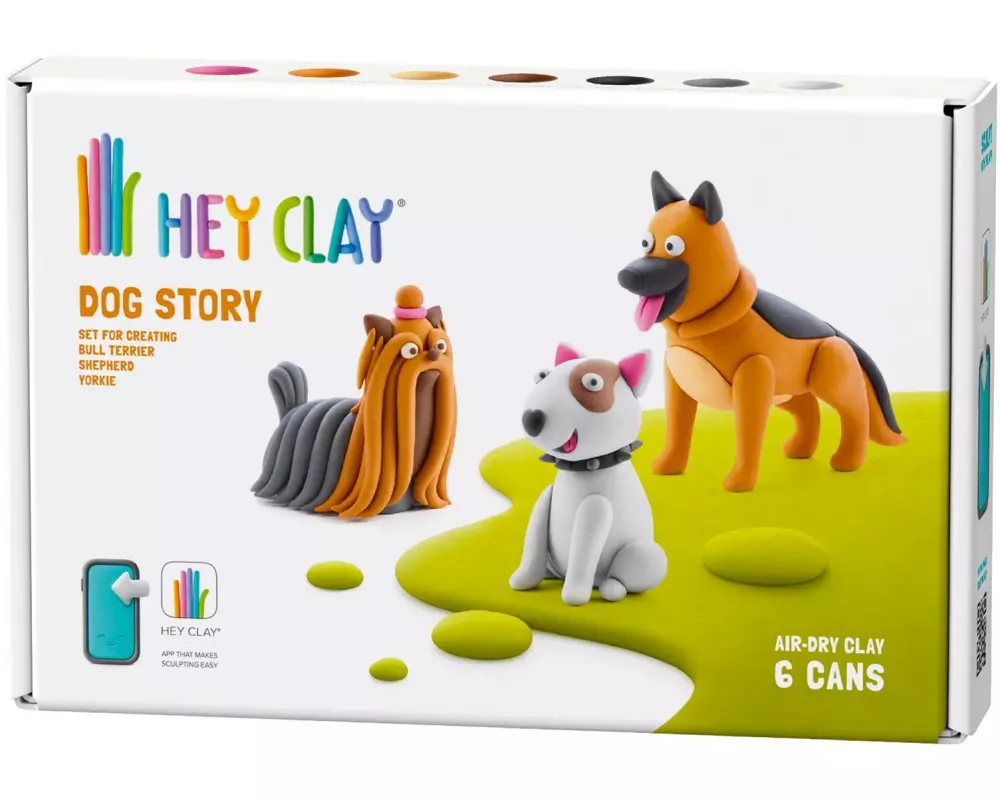 Max Bersinger Knetspielzeug Hey Clay Hunde 6 Dosen