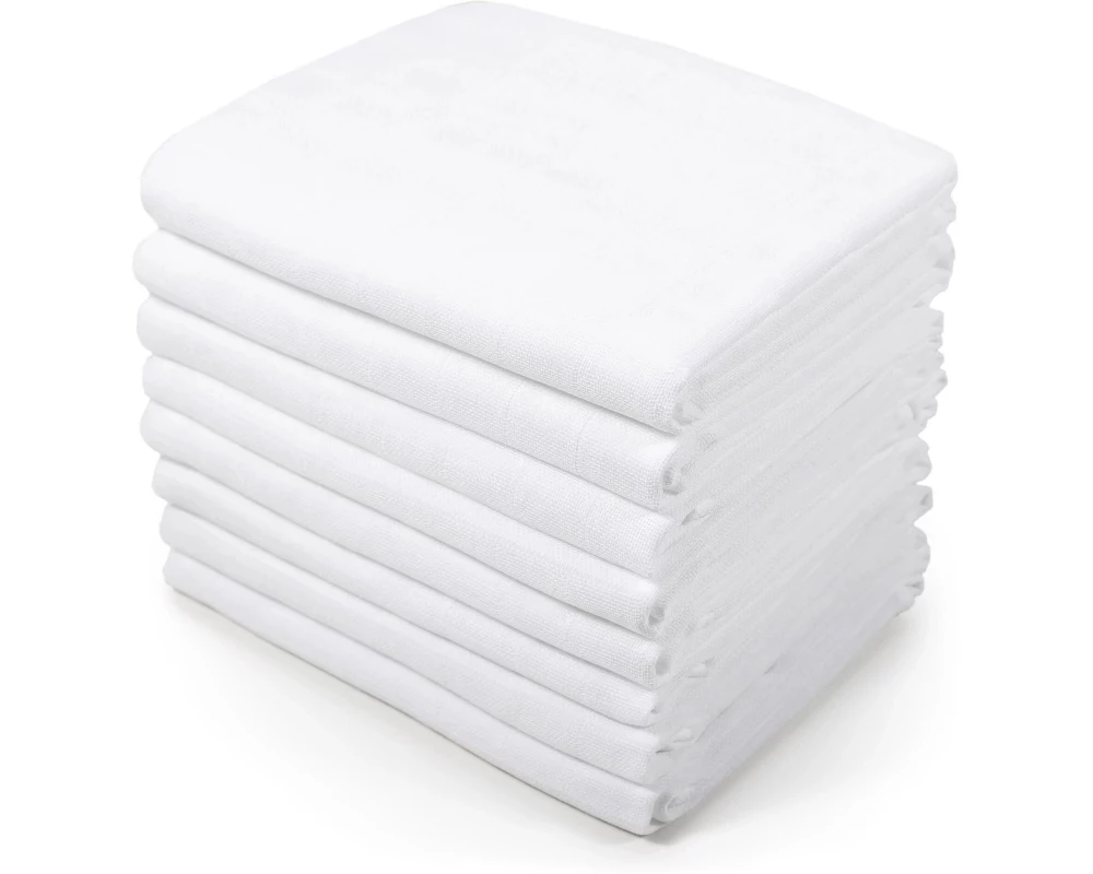 MAKIAN Mulltuch 10-er Pack 70 x 70 cm, Weiss